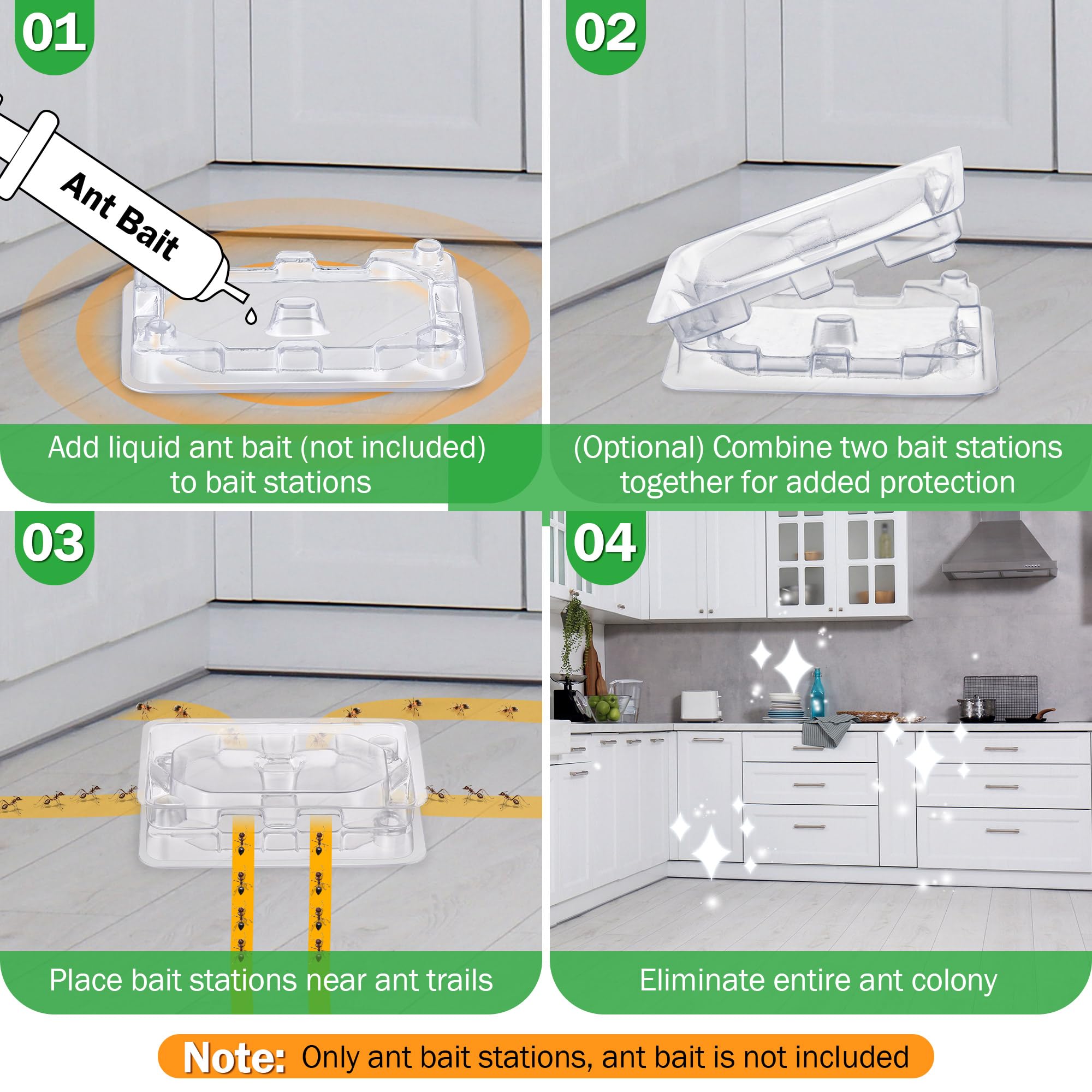 Qualirey indoor placement of stations near baseboards for ant activity