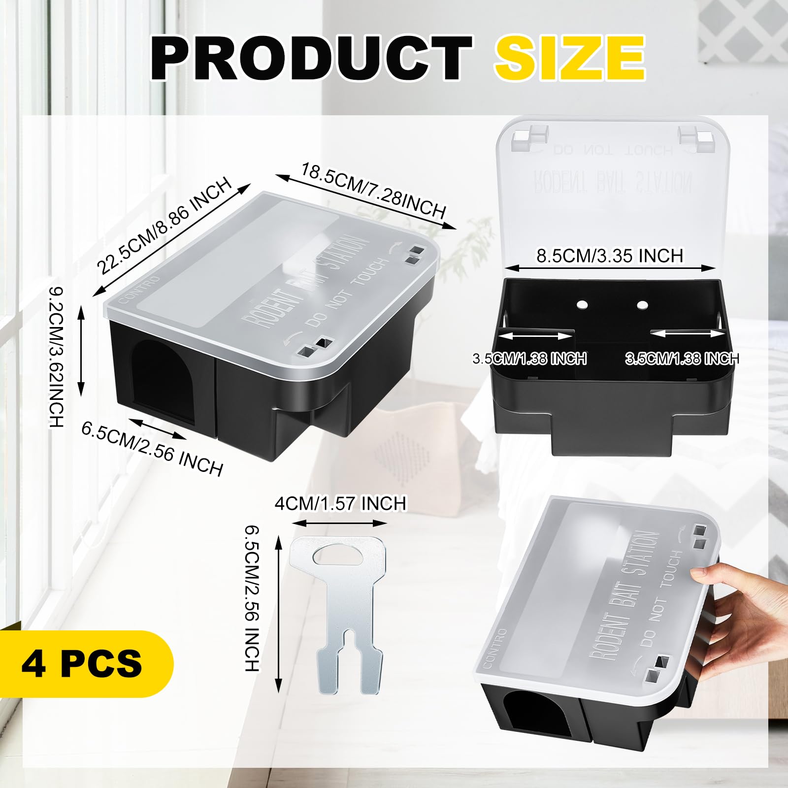 Qualirey rat bait station with keys enhances safety around children and pets