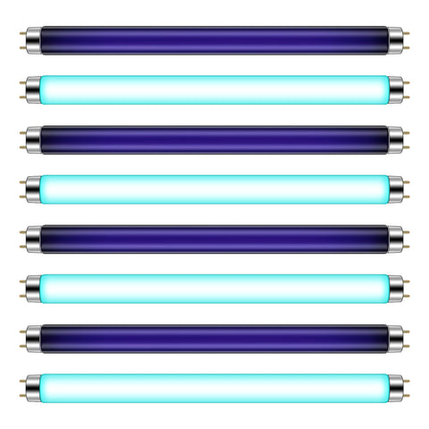 Qualirey white 13-inch bug zapper tube emitting blue-purple light to attract mosquitoes.