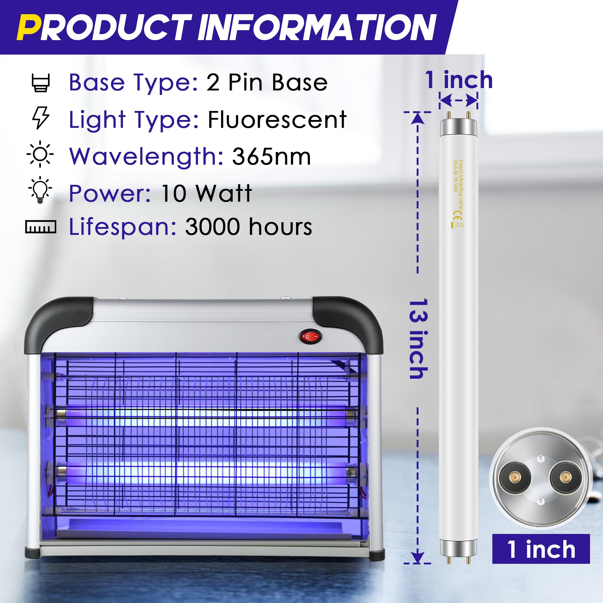 Qualirey bulbs compatible with Aspectek and other 20W zappers for broad use.