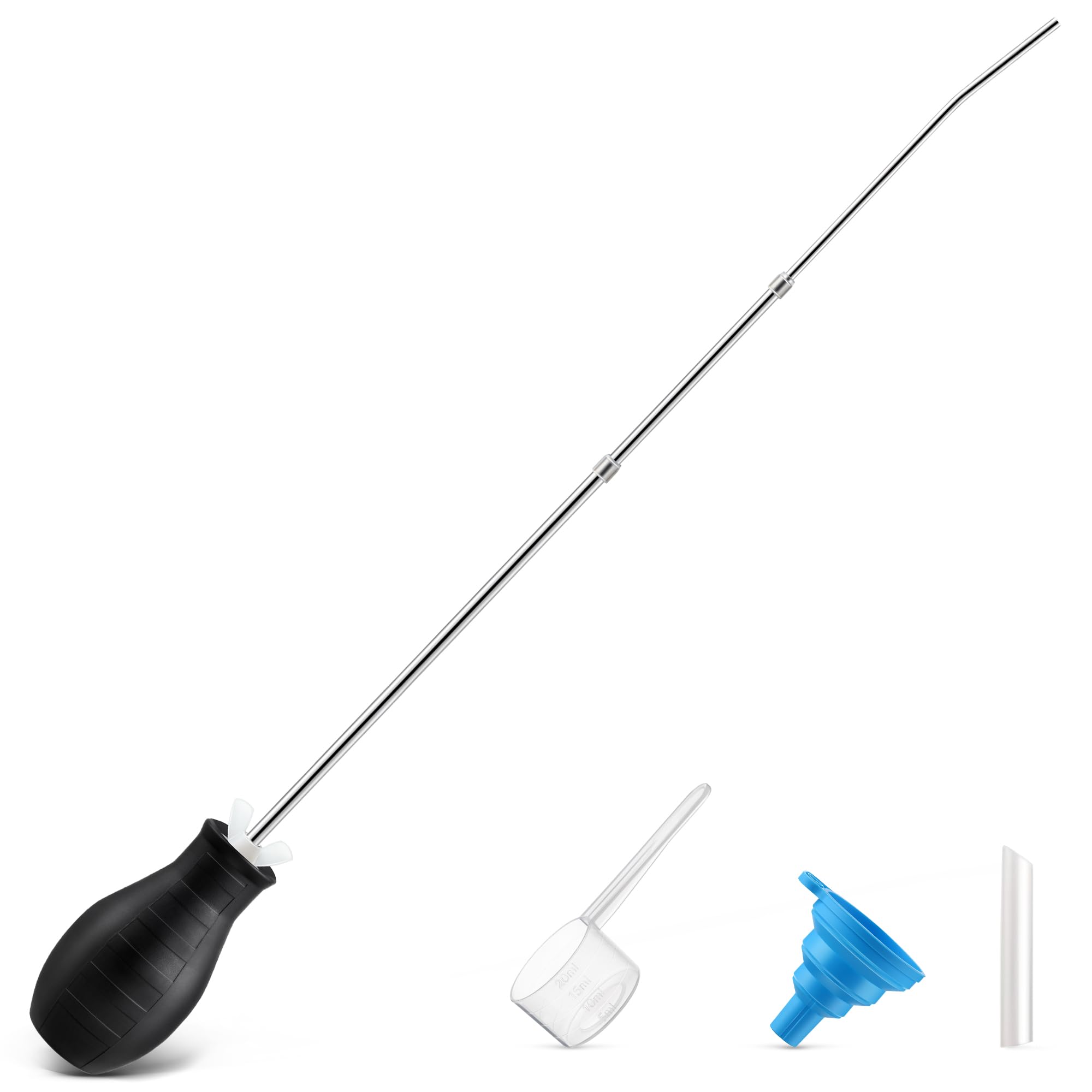 Qualirey diatomaceous earth duster with adjustable pipe reaches high corners for precise powdering.