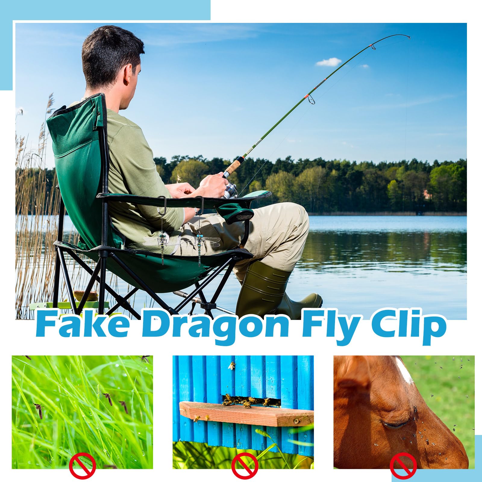 Qualirey dragonfly hook package, easy hanging on backpacks or keys