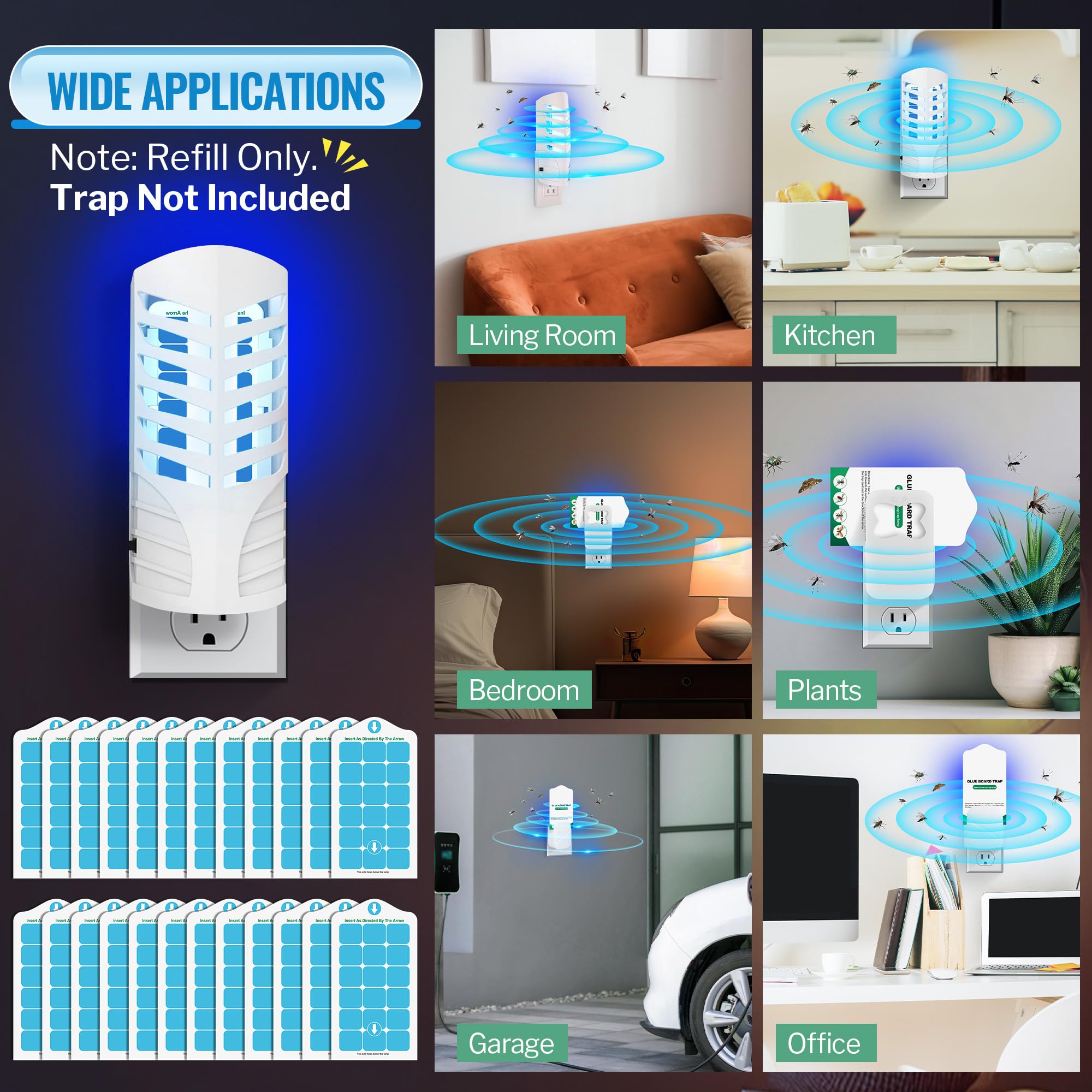 Qualirey indoor insect-trap refill helps reduce pest presence.
