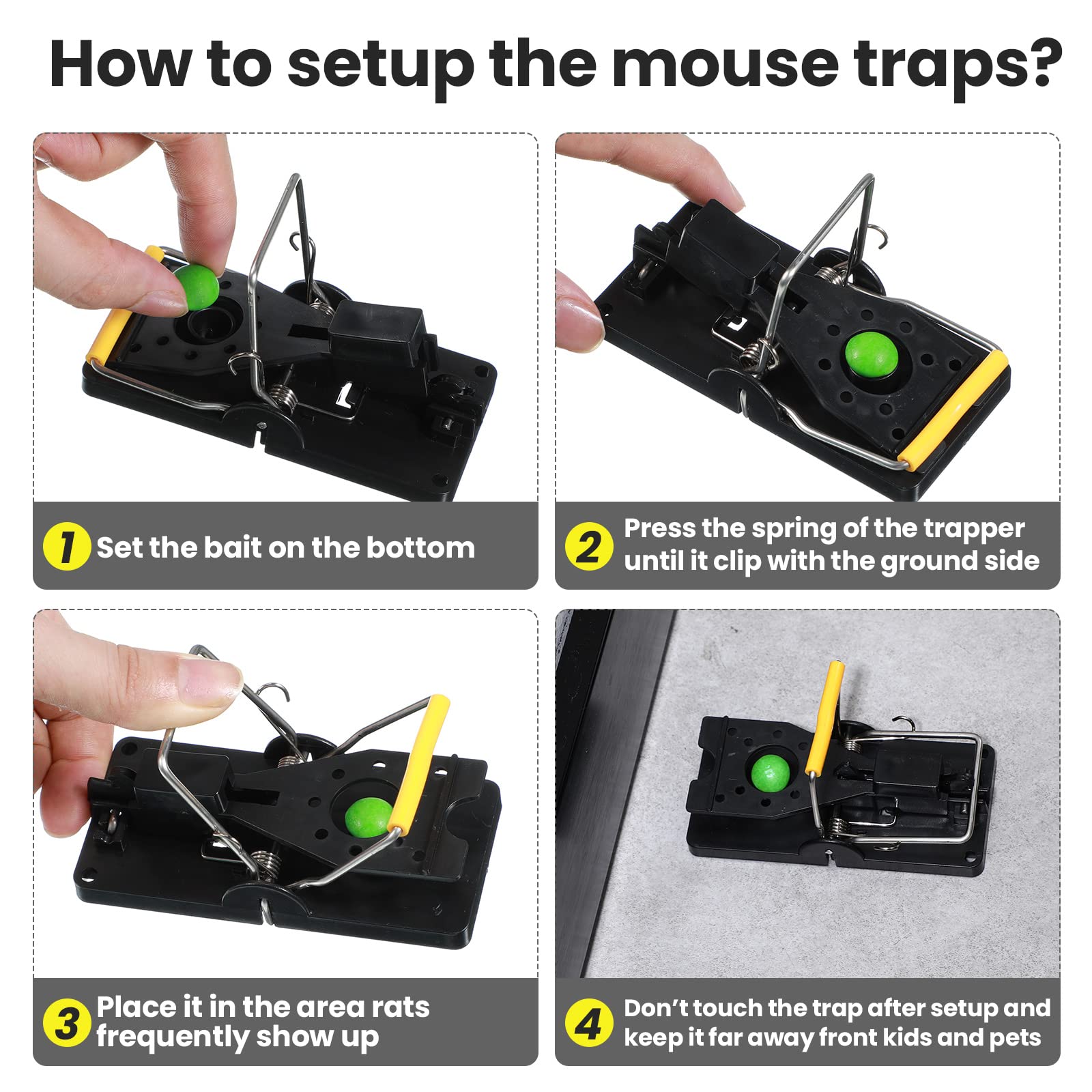 Qualirey easy set bait trap designed for fast setup and reuse