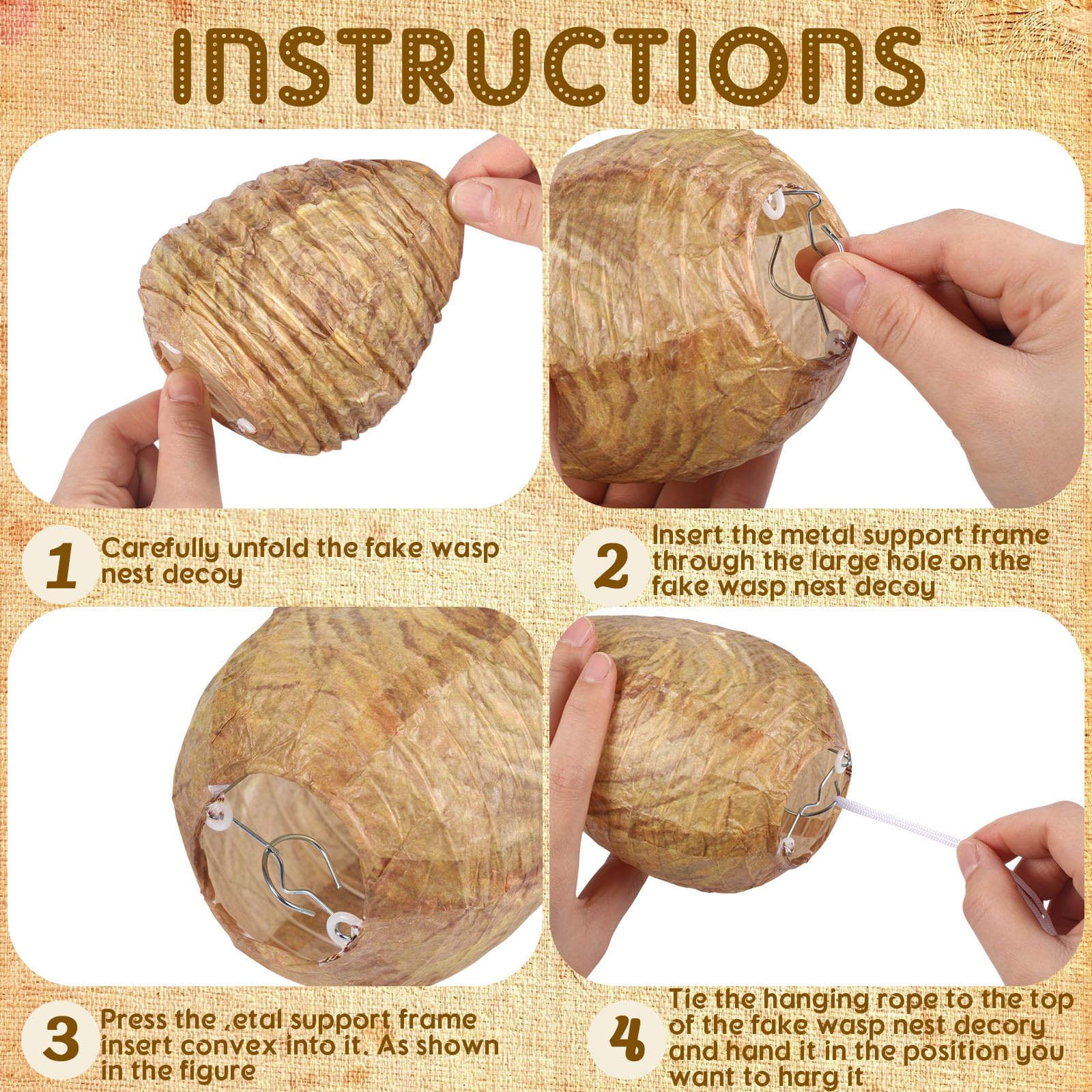 Qualirey fake wasp nest for indoor settings to reduce pest activity