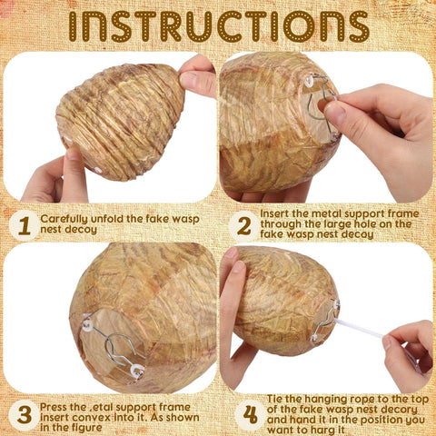 Qualirey fake wasp nest for indoor settings to reduce pest activity
