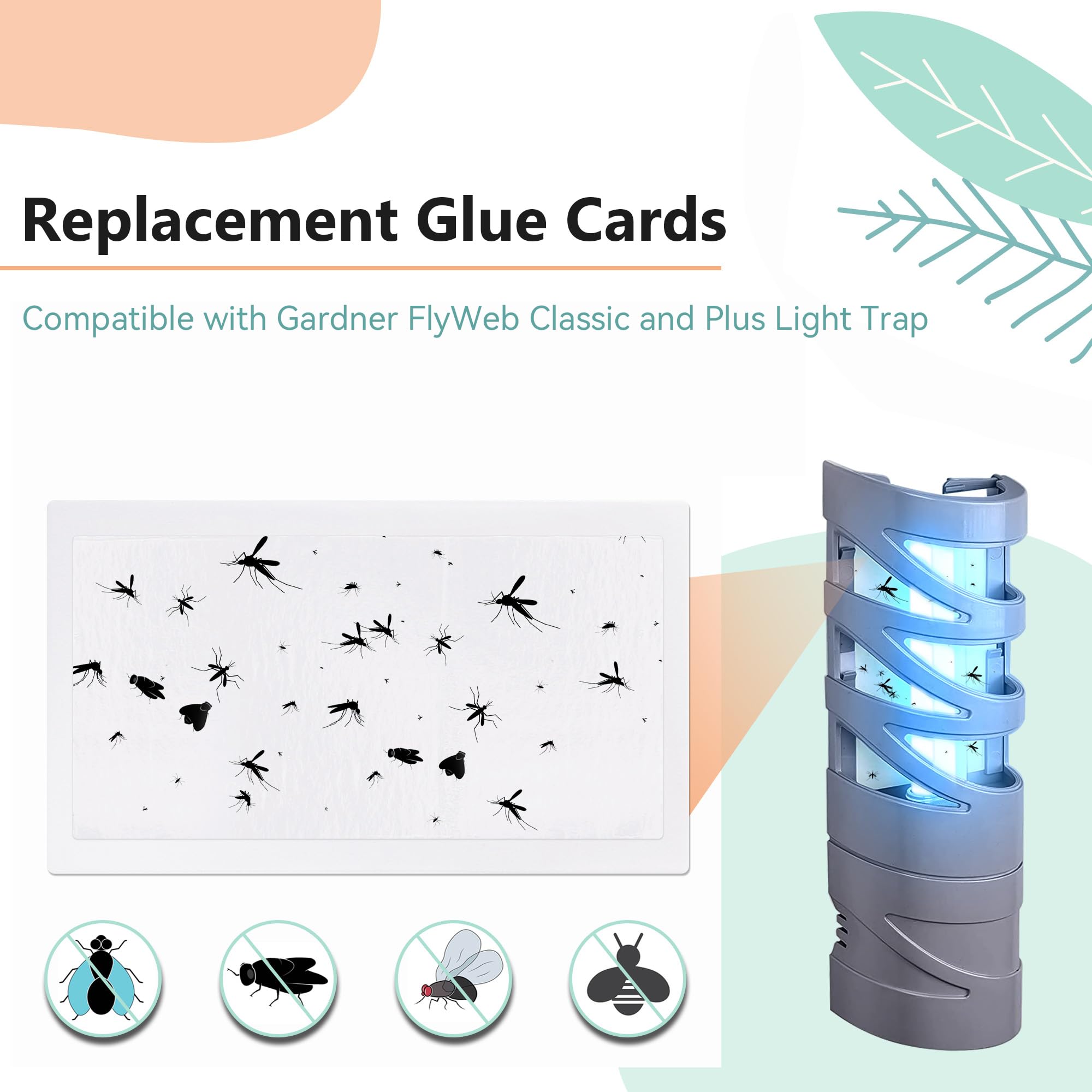 Qualirey FlyWeb Classic Plus replacement glue board; 3x5 inches for easy swap.