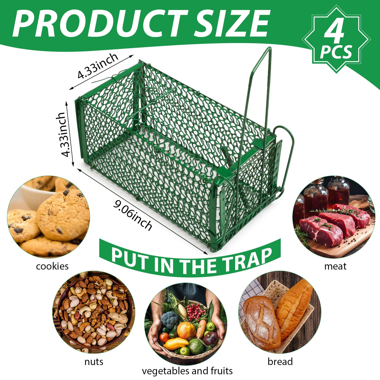 Qualirey foldable rodent trap, collapsed profile, easy storage in kitchen or shed.