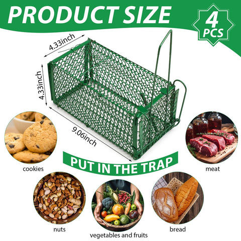 Qualirey foldable rodent trap, collapsed profile, easy storage in kitchen or shed.