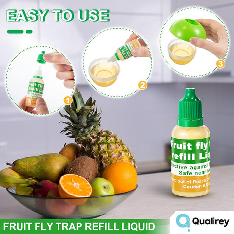 Qualirey natural formula lure attracts fruit flies without aerosols