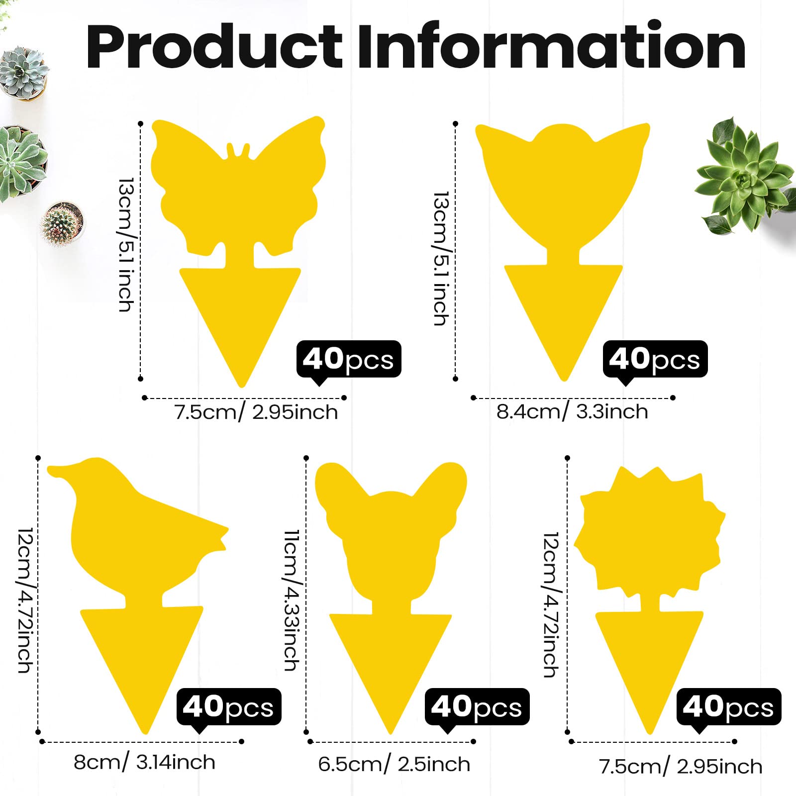 Qualirey fruit fly sticky traps sunflowers shape; bright design aids monitoring indoors.