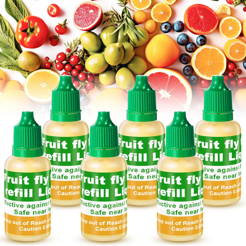 Qualirey fruit fly trap refill bottle close-up, effective indoor lure for homes