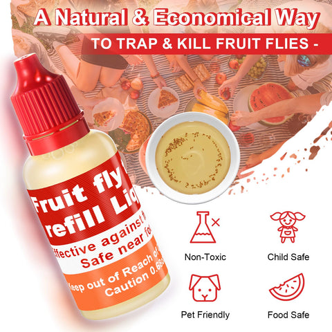 Qualirey fruit fly trap refill packaging, convenient restock for busy households.