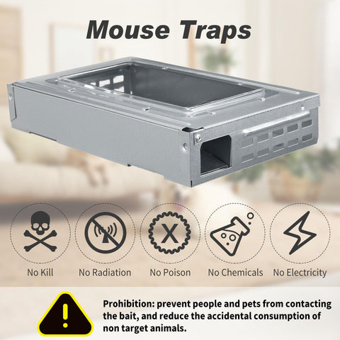 Durable galvanized Qualirey mouse trap designed for long lasting indoor use.