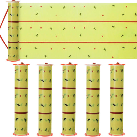 Qualirey giant sticky fly traps in a 30ft roll for indoor and outdoor use.