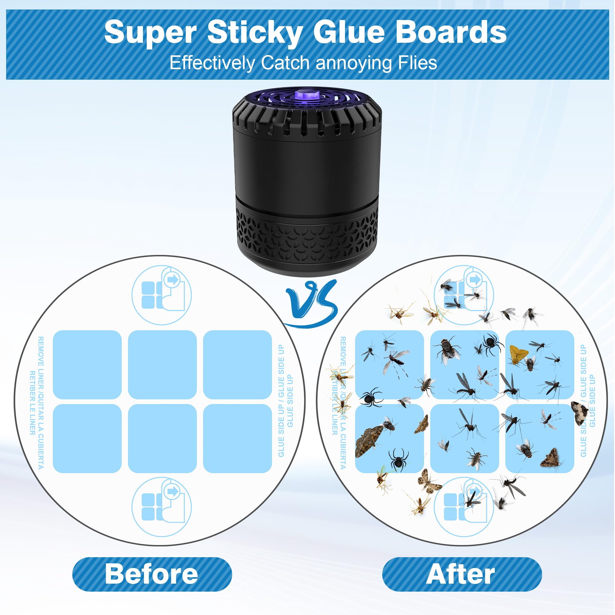 Qualirey glue card shows strong stickiness for mosquitoes and pests.