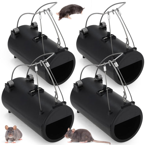 Qualirey gopher trap in tunnel setup for efficient lawn protection.