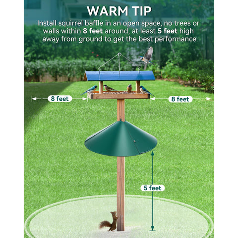 Qualirey 8-foot ground clearance tip helps deter jumping access to feeders.
