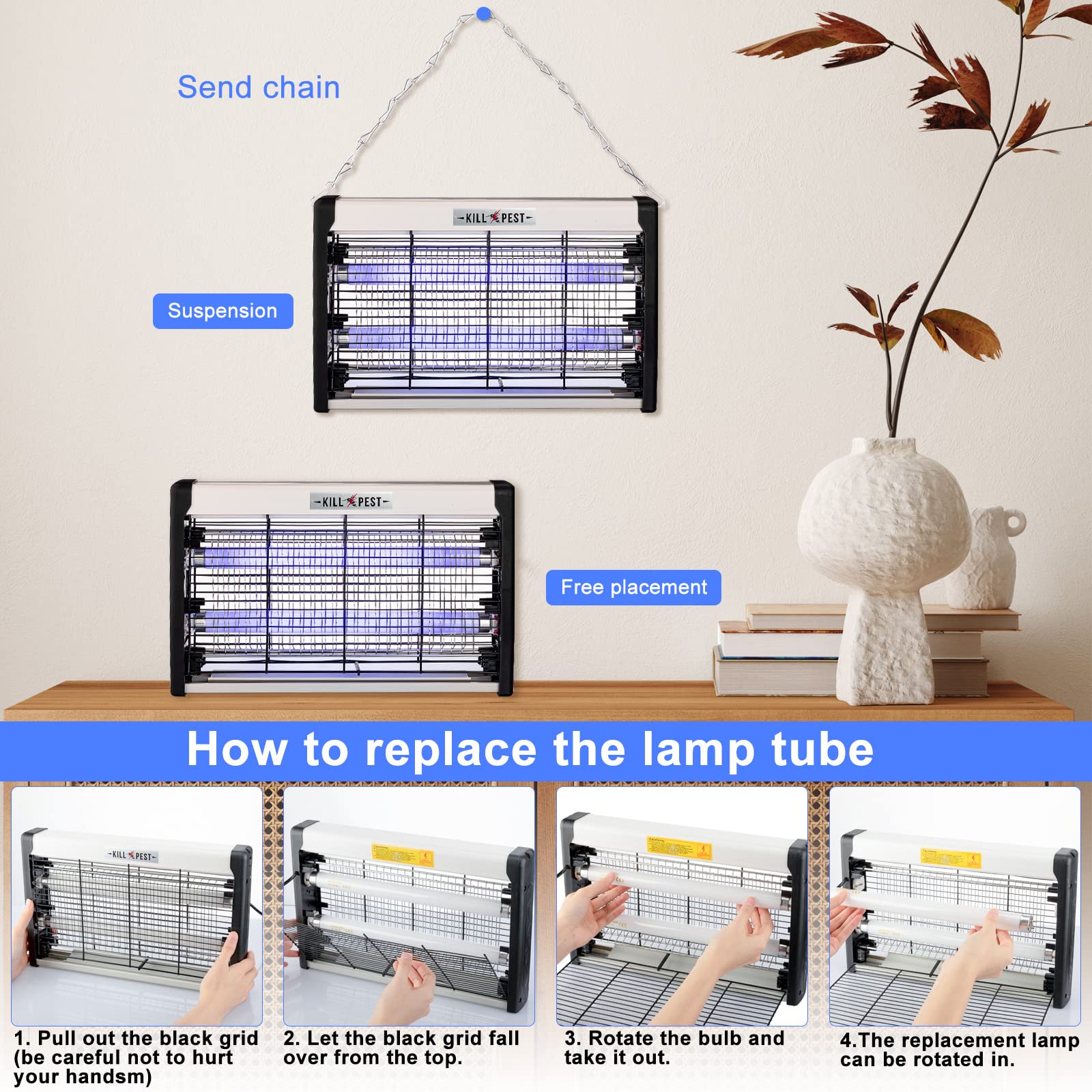 Qualirey hanging chain design allows versatile placement