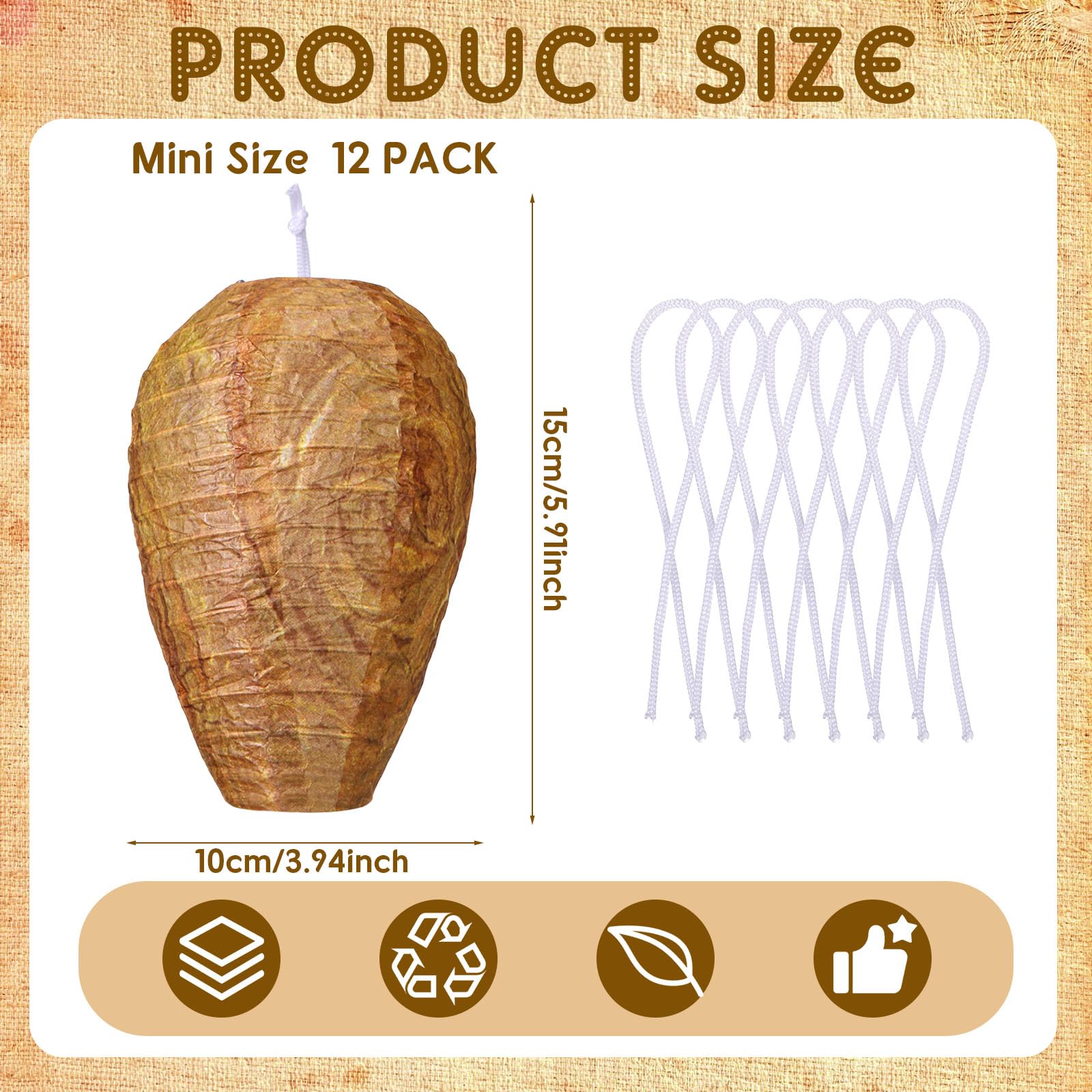 Qualirey hanging wasp nest decoy 4x6 inch design for easy outdoor installation