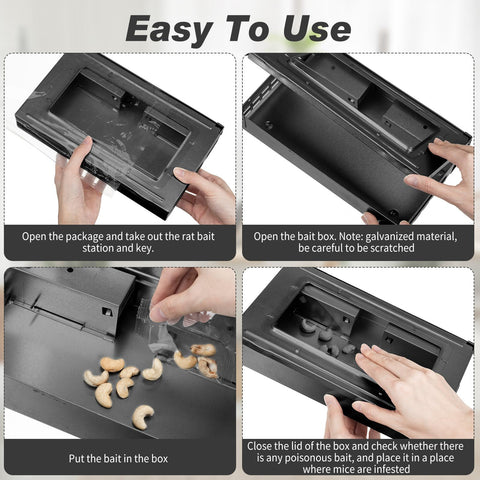 Qualirey indoor-outdoor rodent trap ready for versatile placement.