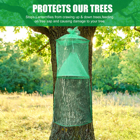 Qualirey lanternfly traps-green packaged: eco-friendly color helps camouflage in landscapes.