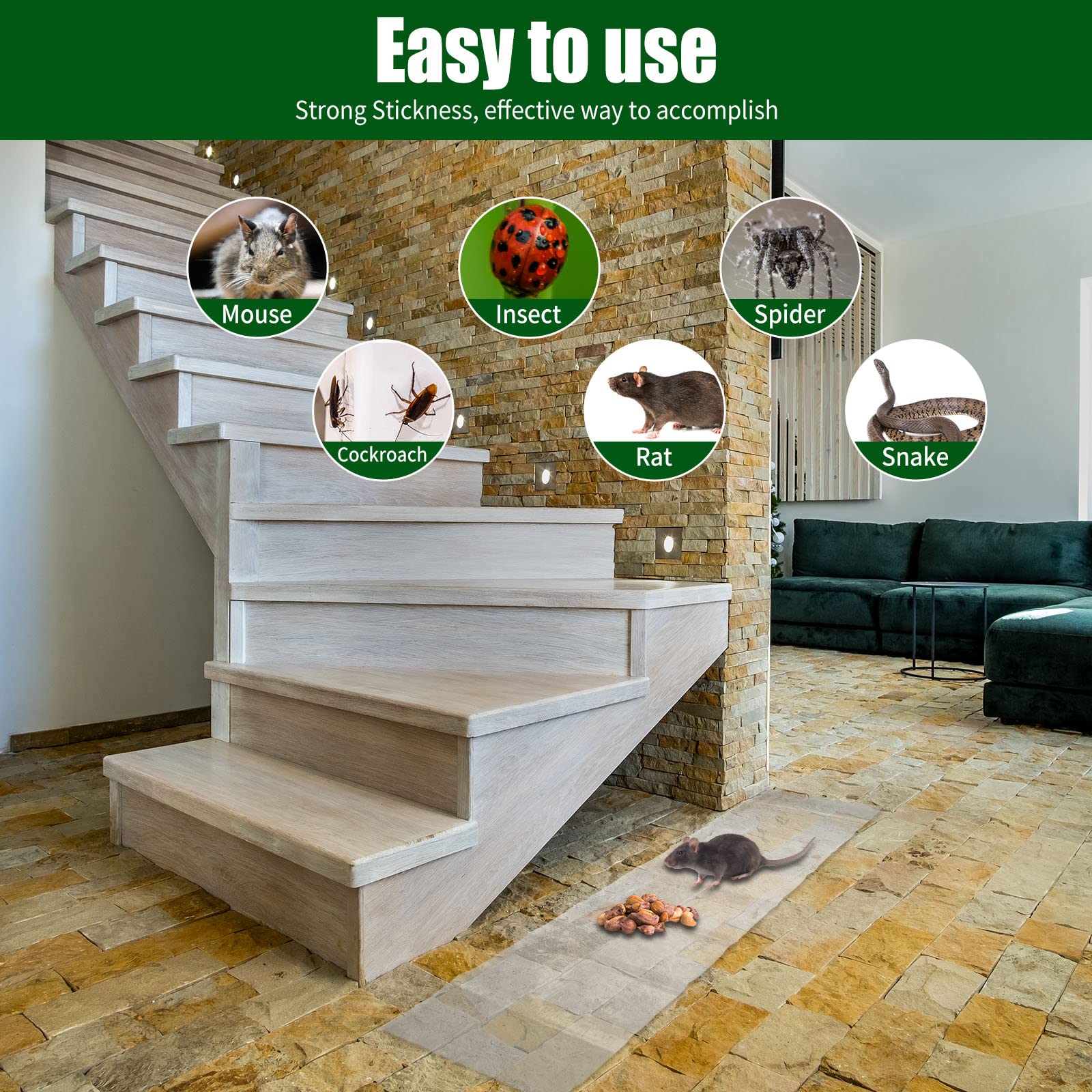 Qualirey large 47x11-inch mats cover wide area for pest control