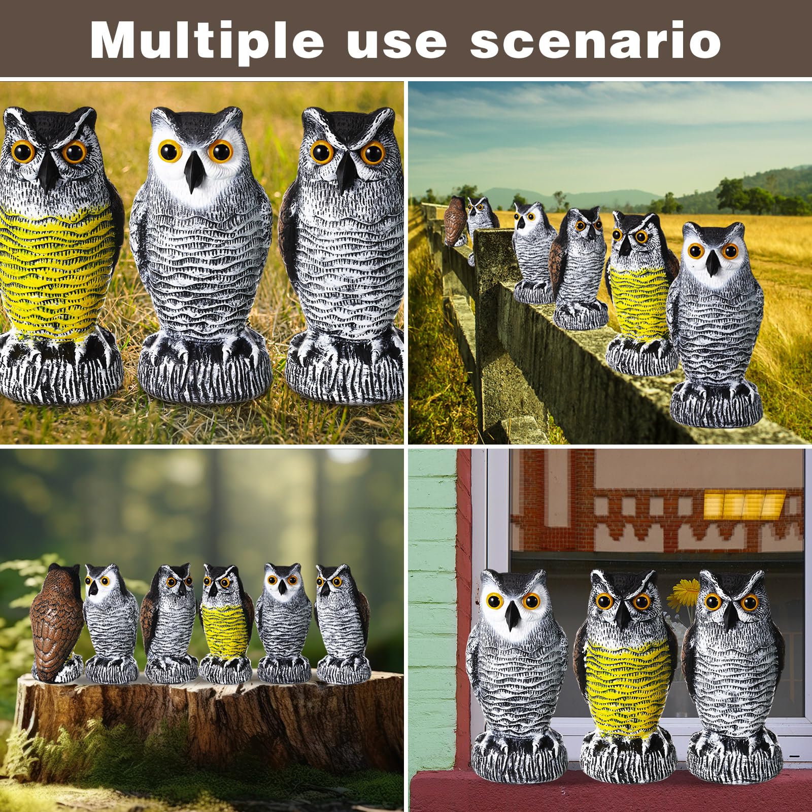 Qualirey mini owl decoy offers compact size for tight spots