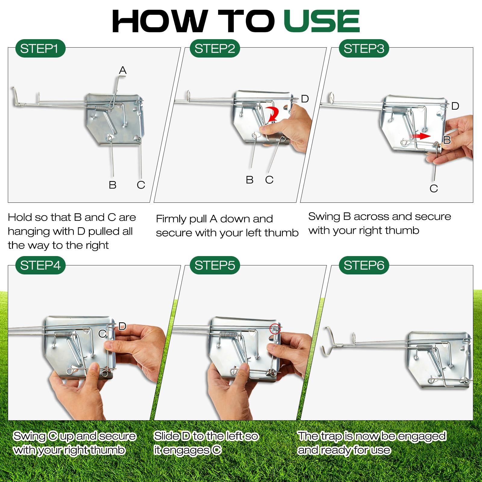 Qualirey mole traps stacked four-pack ready for ongoing yard protection.