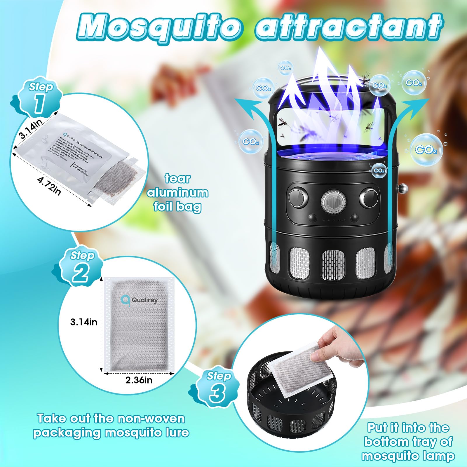 Qualirey attractant non-woven packaging for easy handling and insertion