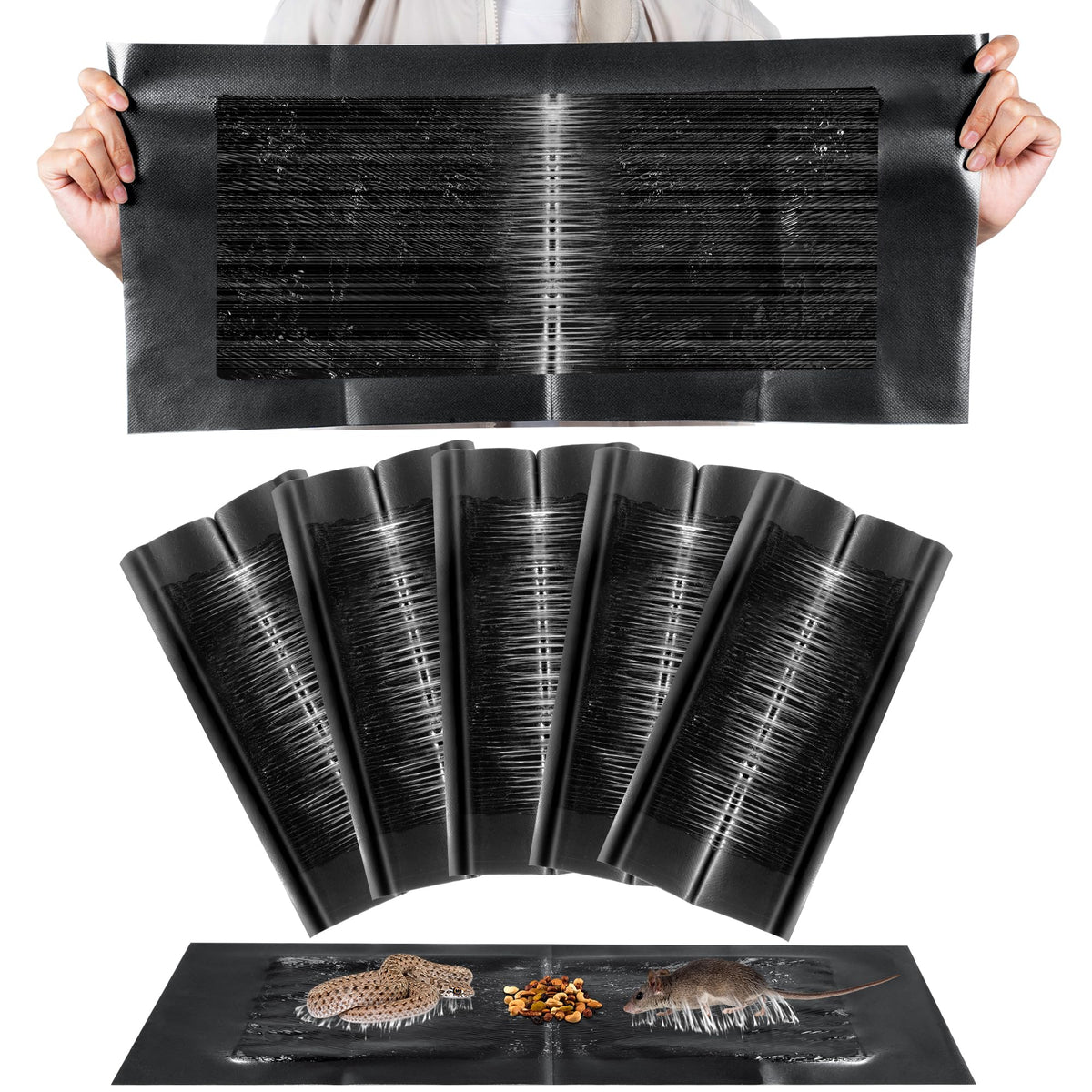 Qualirey mouse glue trap with anti-slip back for secure placement.
