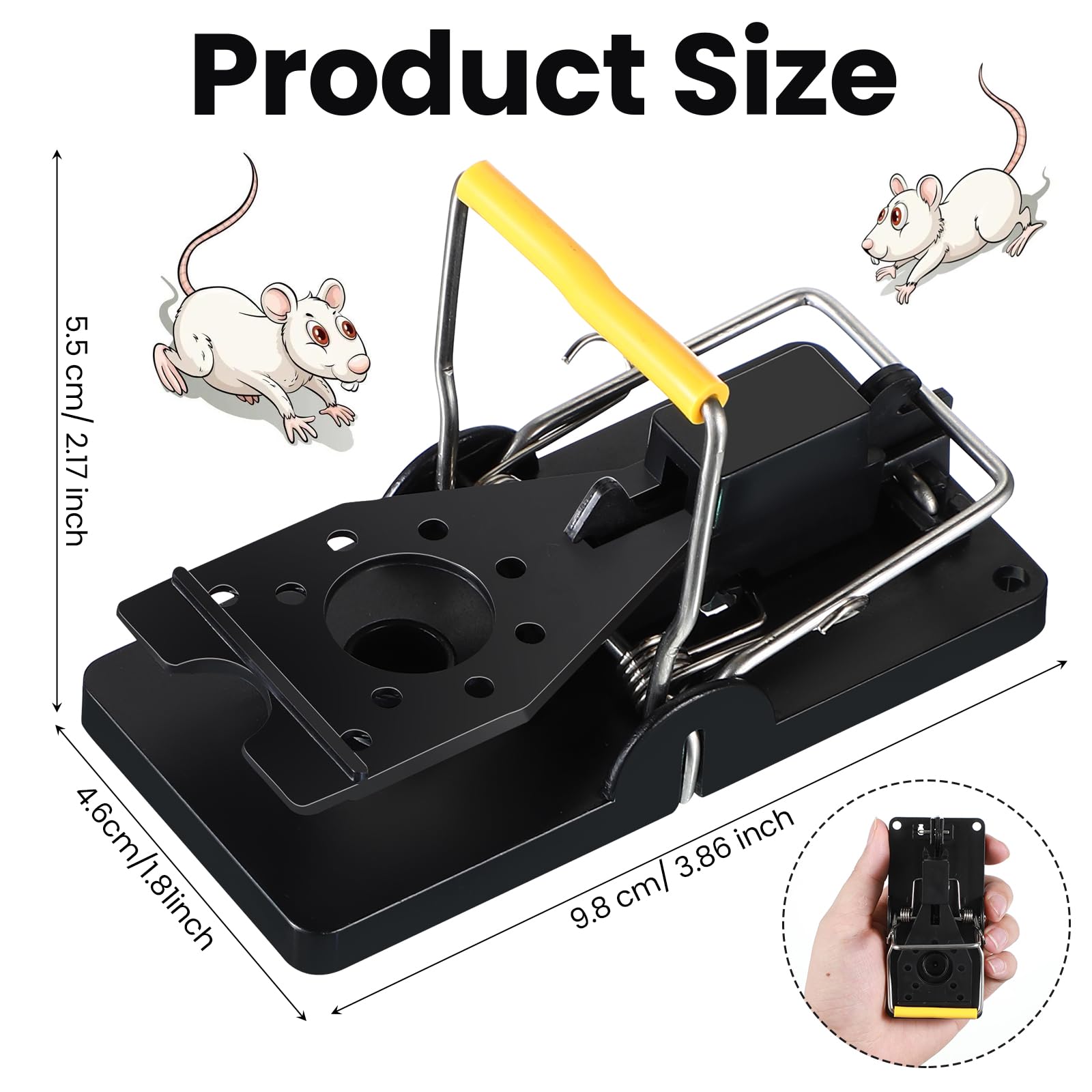 Qualirey mouse trap black yellow color for visible placement and quick recognition