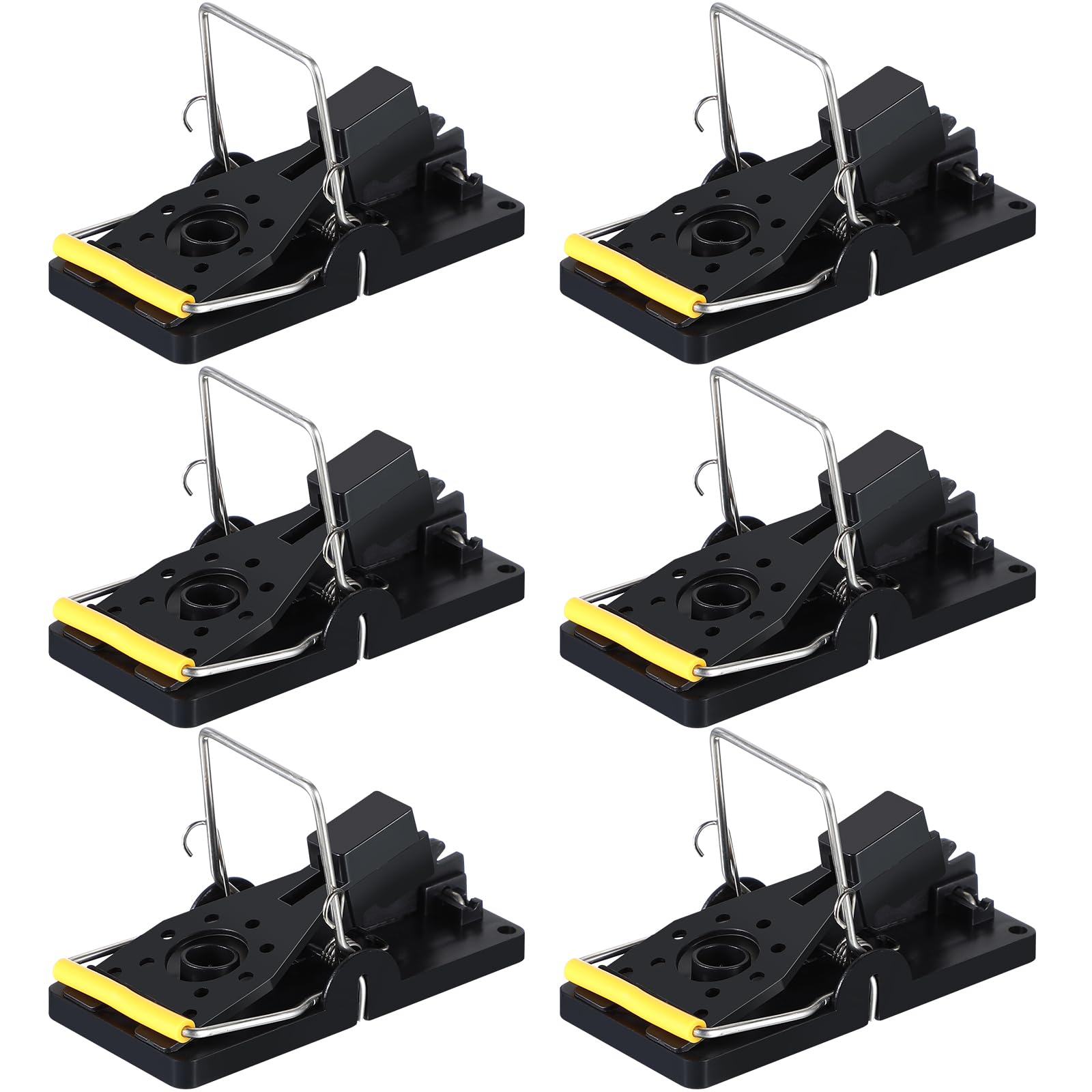 Qualirey mouse trap plastic snap 6-pack for fast, reusable rodent control indoors and outdoors