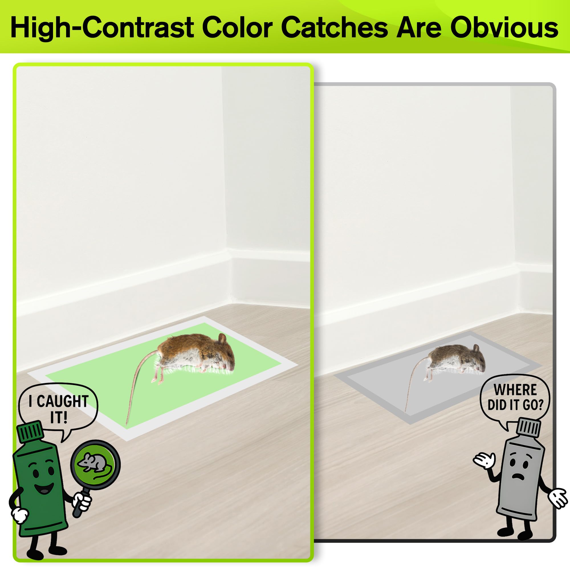 Qualirey multi-pest glue board catches mice, snakes, roaches, and spiders indoors