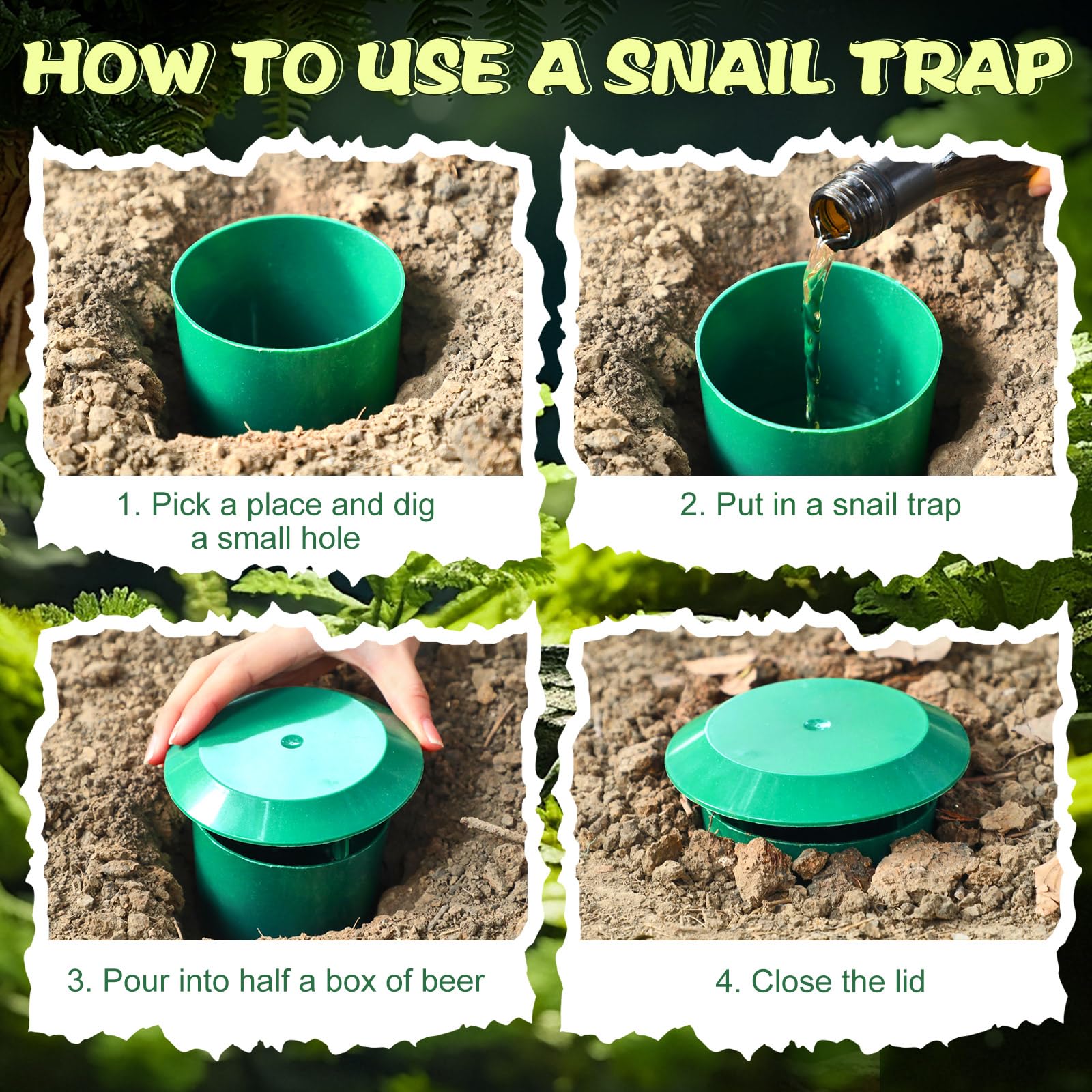 Qualirey plastic slug trap safe PP material resistant to weather.