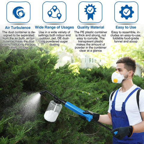 Qualirey powder duster kit includes funnel and spoon for easy setup.