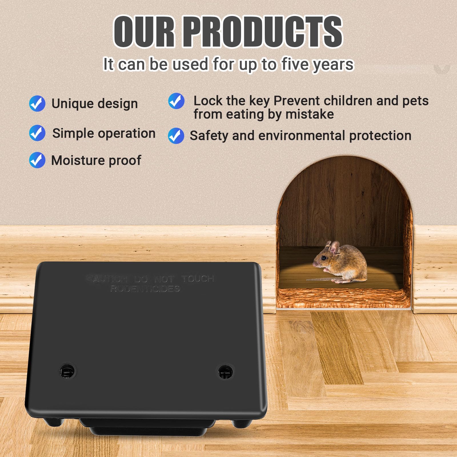 Qualirey rat station waterproof plastic resists weather.