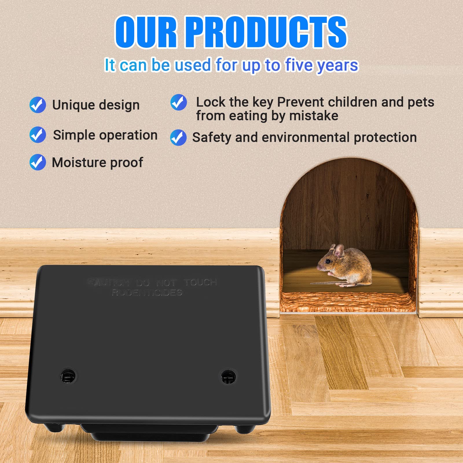 Qualirey rat stations ideal for homes, gardens, and warehouses.