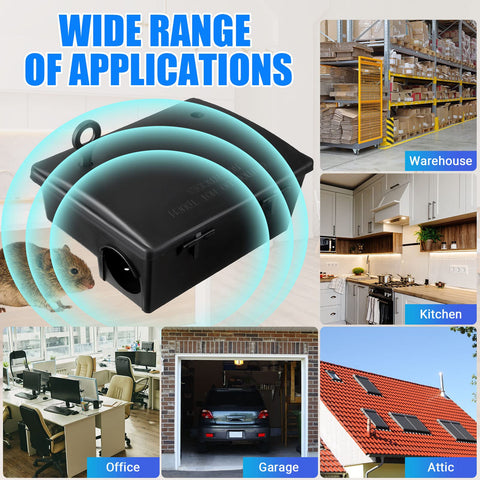 Qualirey rat stations weatherproof construction for outdoor use.