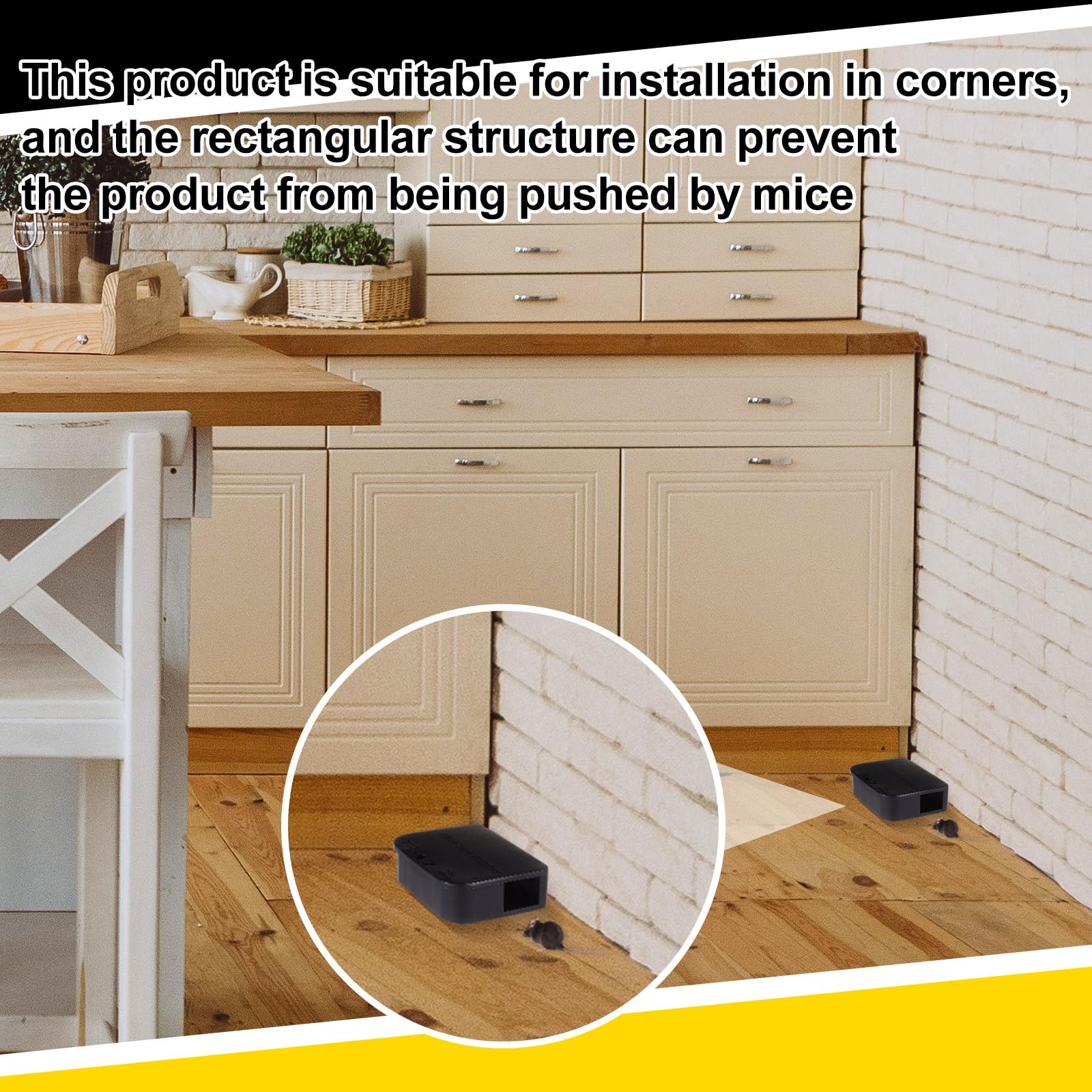Qualirey bait not included; use with bait blocks for small mice.