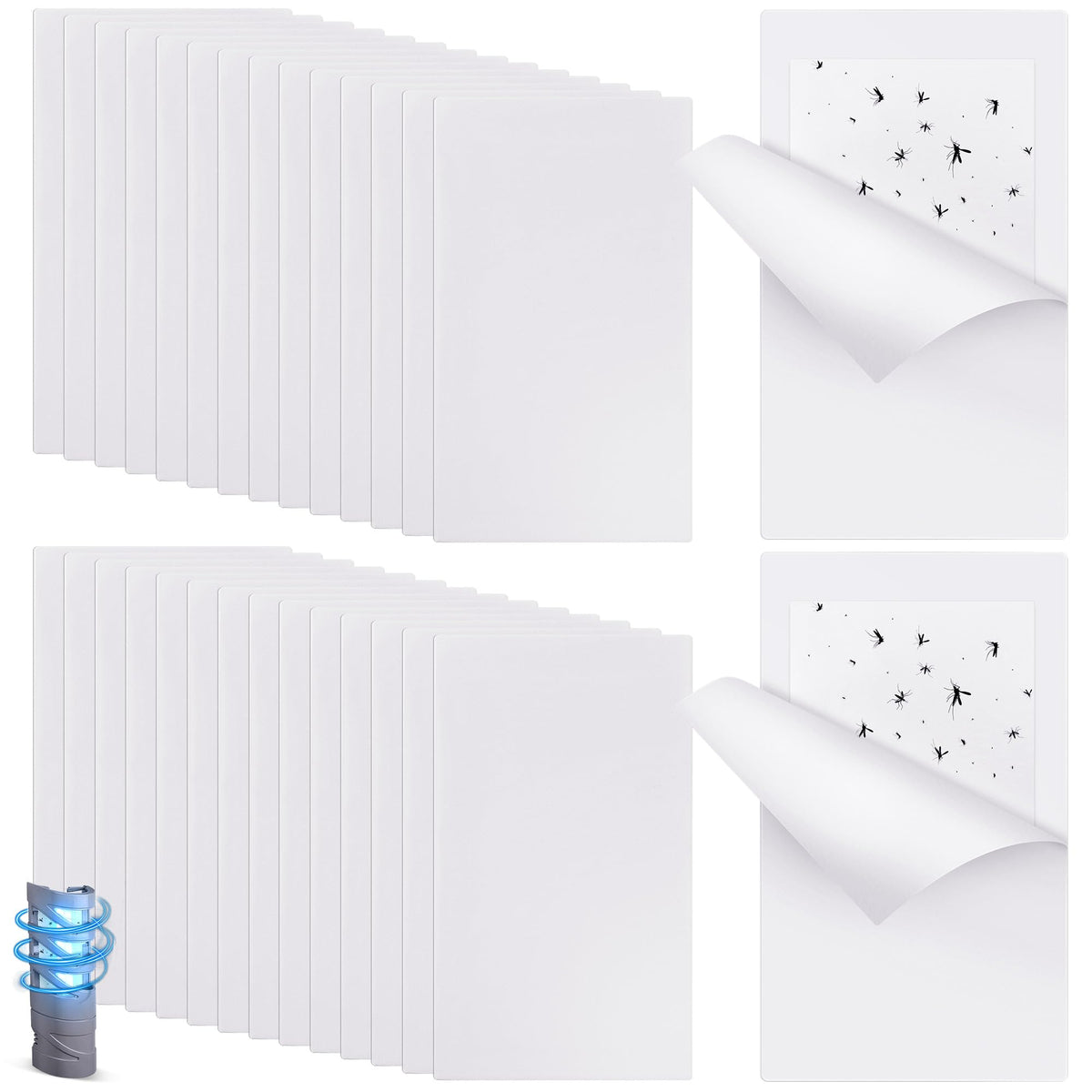 Qualirey 30-pack replacement glue boards for FlyWeb traps, chemical-free indoor pest control.