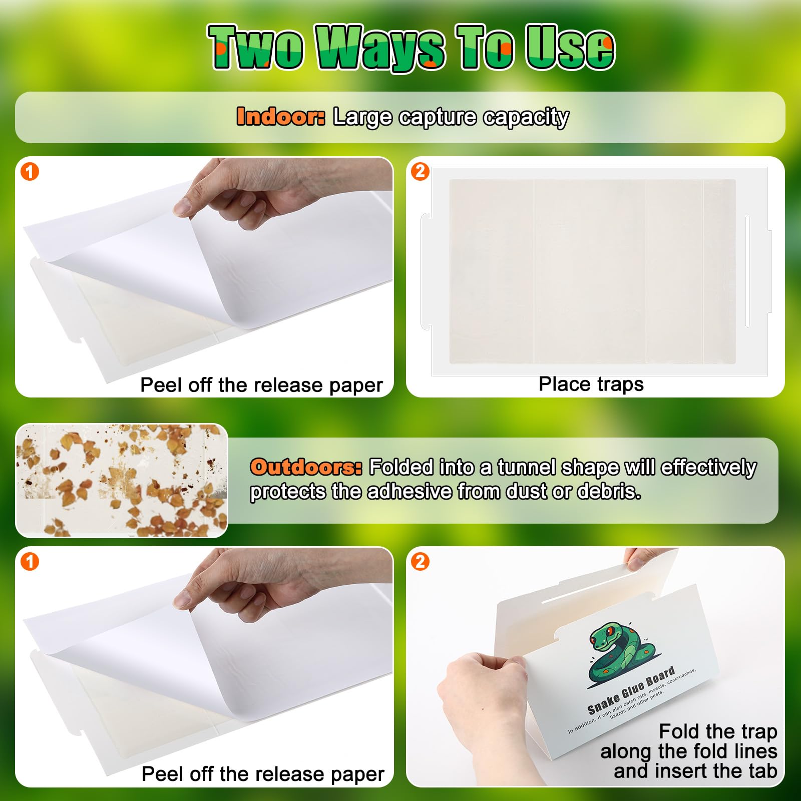 Qualirey multi-use snake glue trap works indoors or outdoors.