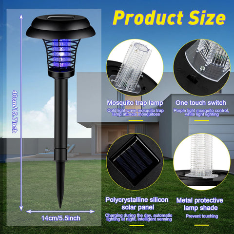 Qualirey solar bug zapper 4pack side assembly, simple placement.