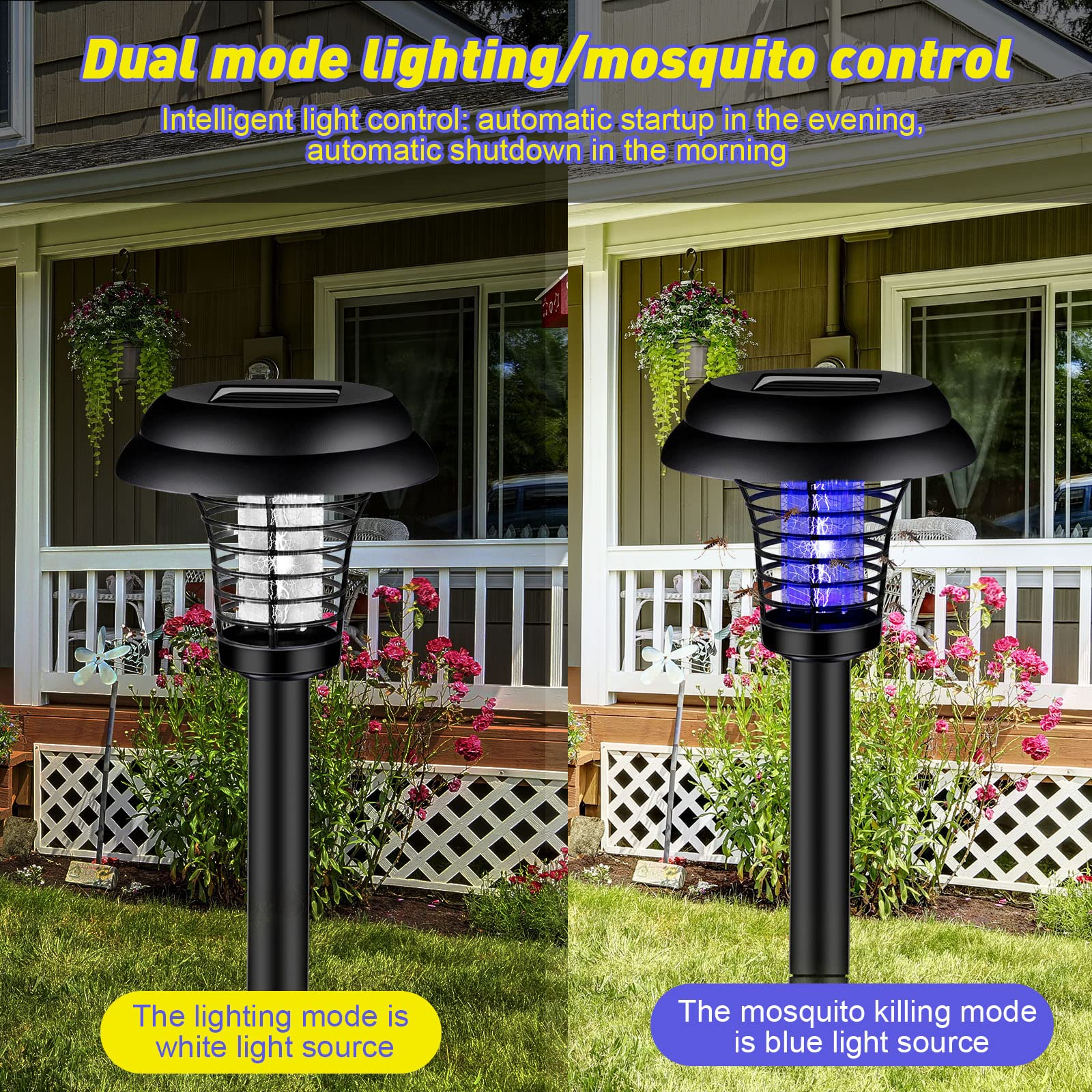 Qualirey solar bug zapper waterproof casing protects circuitry.