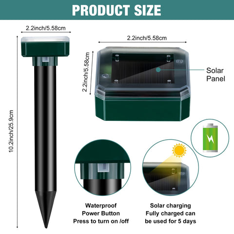 Qualirey solar-powered repeller panel powering outdoor pest defense in sun