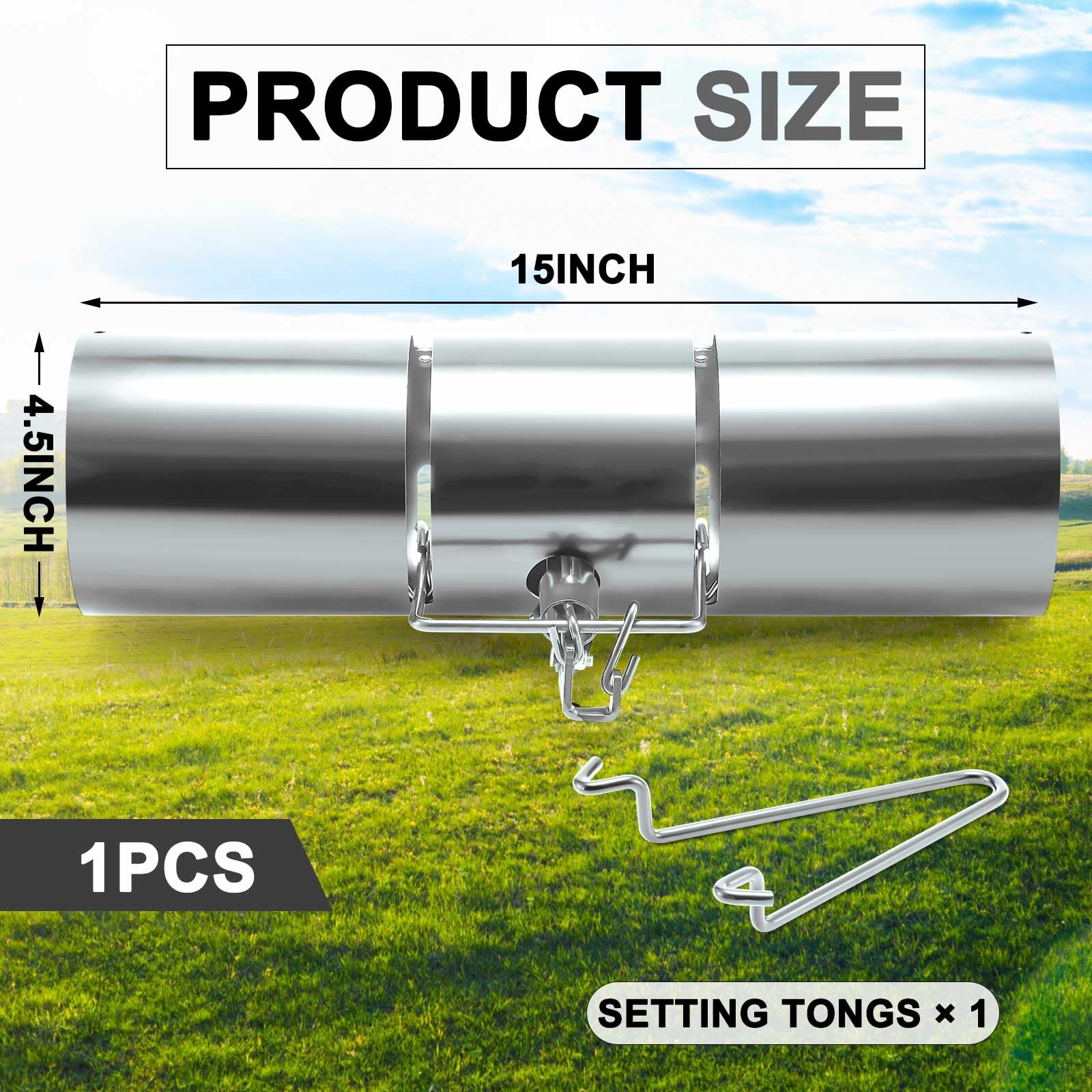 Qualirey squirrel trap includes setting tong for safe setup