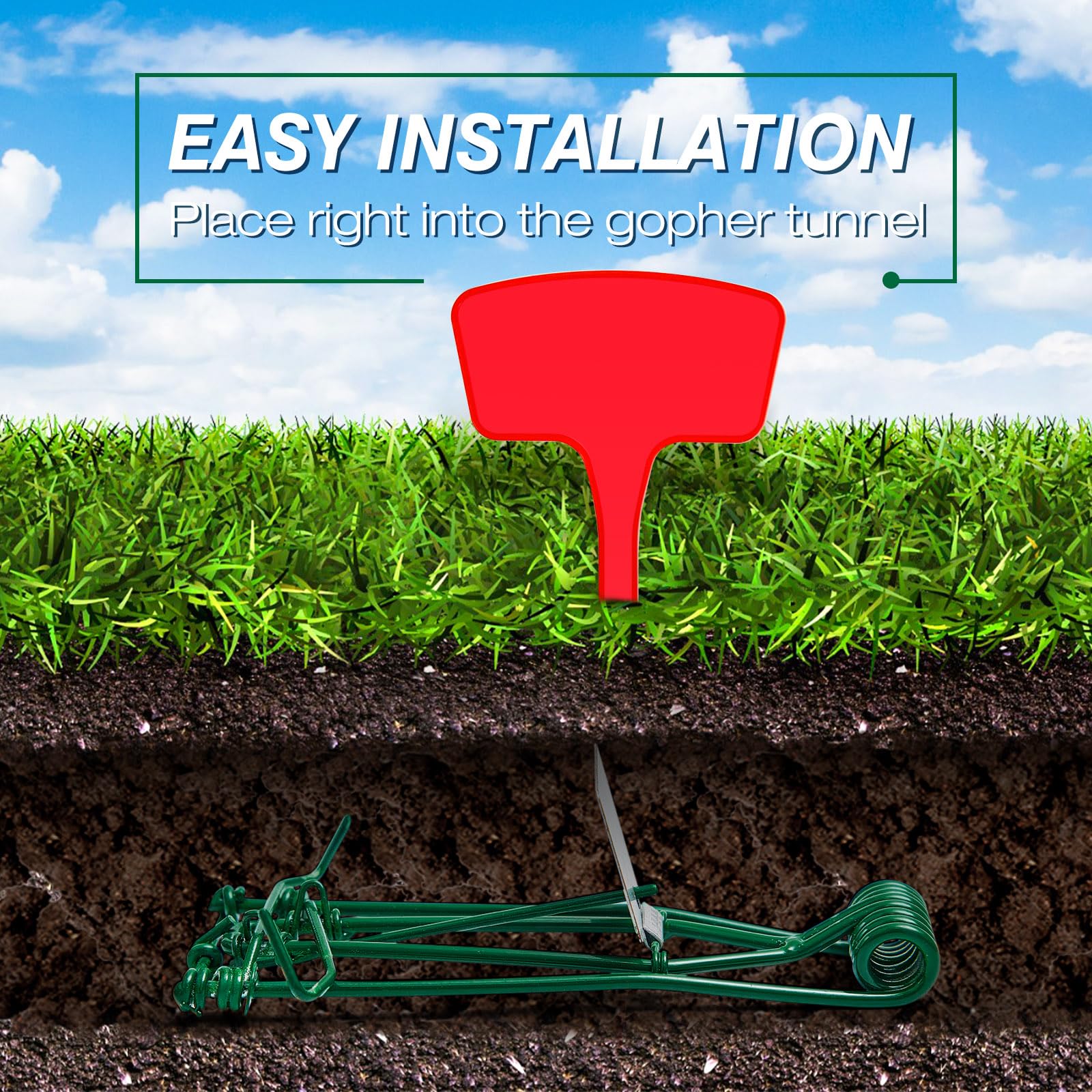 Qualirey stainless steel gopher trap is sturdy and reusable.