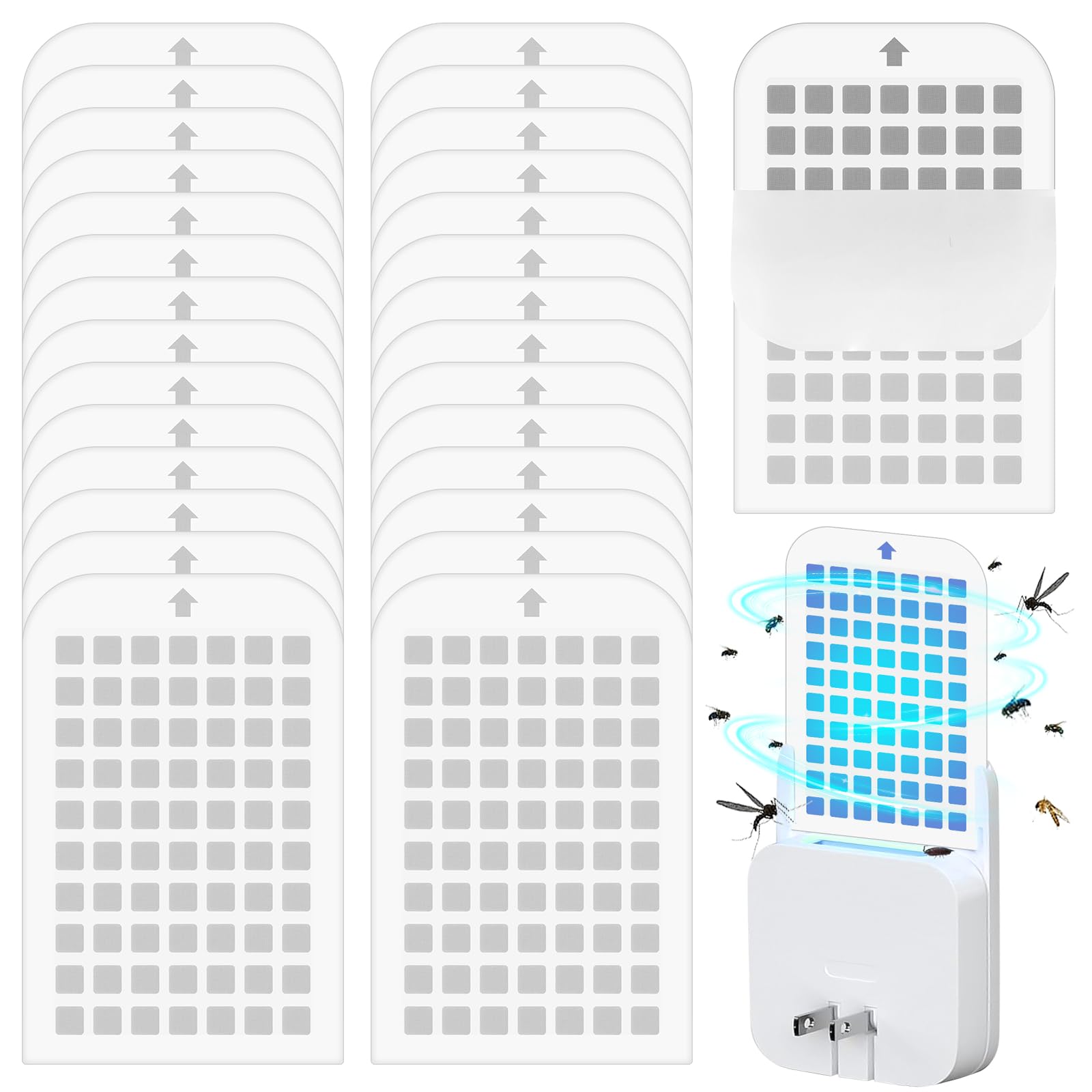 Qualirey sticky card plug refill 30-pack for indoor insect trapping