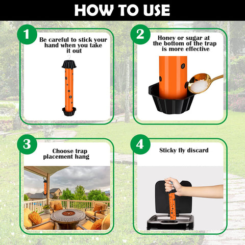 Qualirey fly trap measures 10 x 3 inches for better reach.
