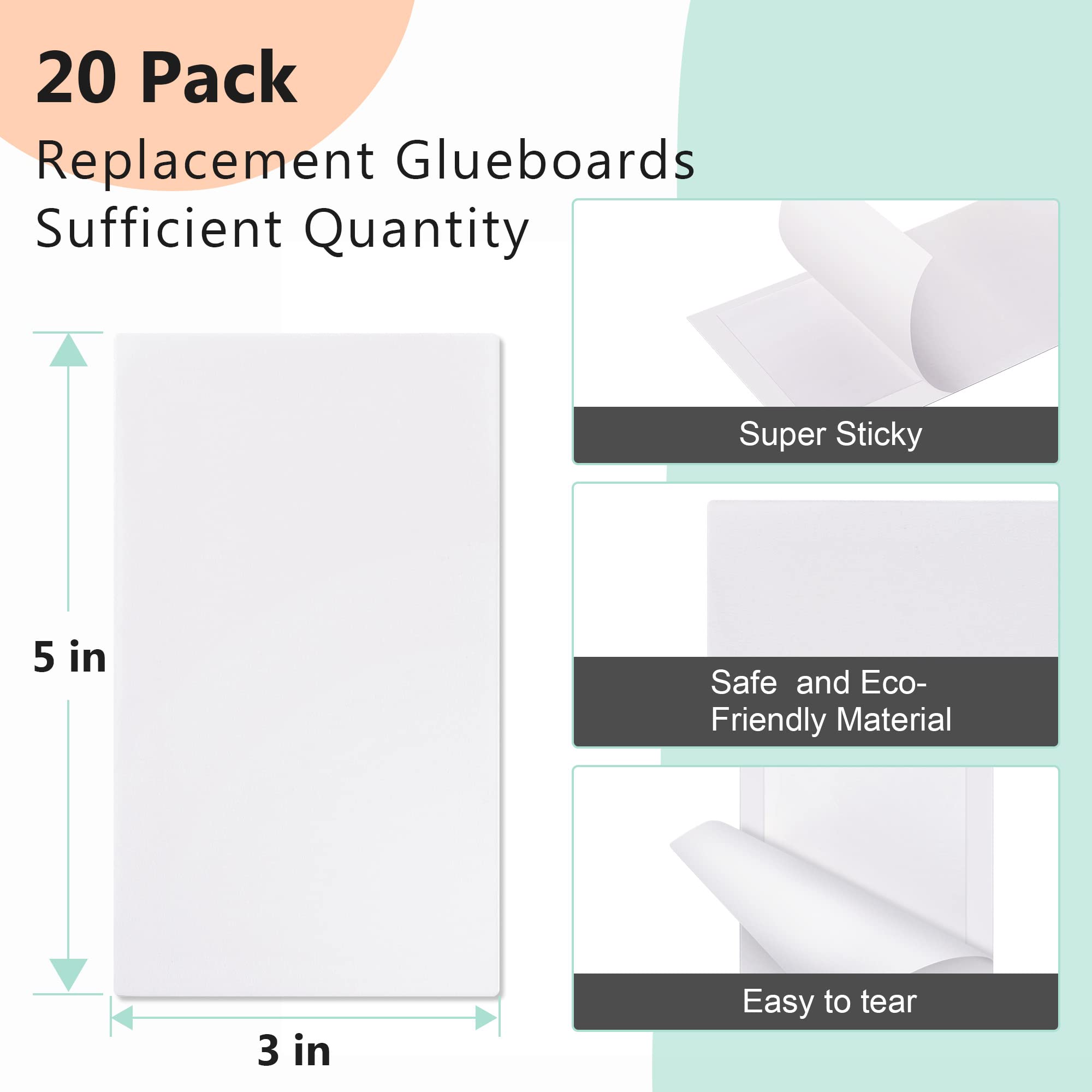 Qualirey sticky glue card inside traps attracts gnats safely